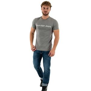 Calvin Klein Jeans Core Institutional Logo Slim Tee S/S T-shirts voor heren, Middengrijze Heather, XS