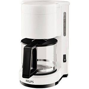 Krups F18301 Aromacafé filterkoffiezetapparaat, klein 0,6 liter koffiezetapparaat, 5-7 kopjes koffie, warmhoudfunctie, automatische uitschakeling na 30 minuten, wit