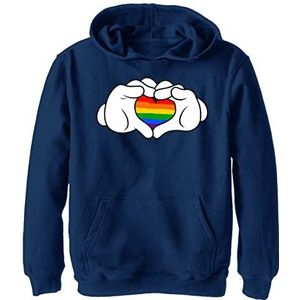 Disney Rainbow Love Hoodie voor jongens, Marineblauw Heather, L