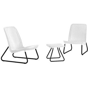 Keter 17197637 Lounge Set Rio, rotan look, kunststof, wit