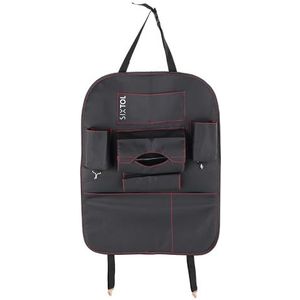 SIXTOL CAR COMPACT SEAT 2 | Organizer voor autostoel | 7 vakken | Kunstleer | Met bekerhouders en haken | Zwart