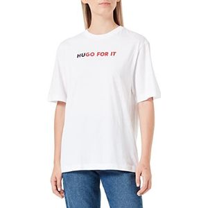 HUGO T-shirt voor dames, White100, S
