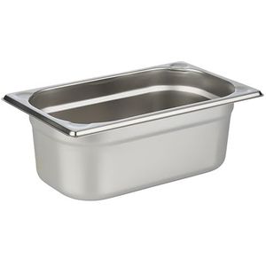 APS 81404 GN 1/4 container, roestvrij staal Gastronorm container, afmetingen 265 x 160 mm/hoogte 100 mm/volume 2,8 liter