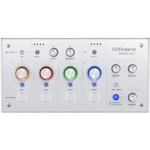 Roland BRIDGE CAST Dual Bus Gaming Mixer in Ice White | Professionele Audio Streaming-Interface en Mixer voor Online Gamers | 32-Bit Hardware DSP | USB-C Windows en Mac Aansluitingsmogelijkheden