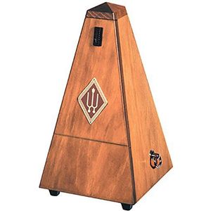 Wittner Taktell piramidevorm metronoom houten behuizing zonder bel notenbruin-mat