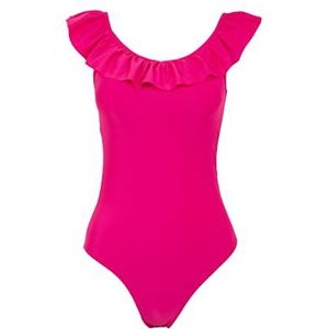DeFacto One Piece Badpak voor dames, donkerroze (dark pink), M