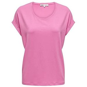 JDY Onlmoster S/S O-Neck Top Noos JRS T-shirt, neonroze, S dames, Fluorescerend roze, S