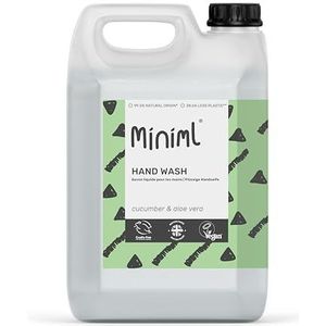Miniml Handzeep Wasmiddel 5L Navulling - Komkommer & Aloë Vera Infused Hand, Huid & Lichaamswasgel voor Zachte en Gevoelige Huidverzorging - 100% Veganistisch & Dierproefvrij