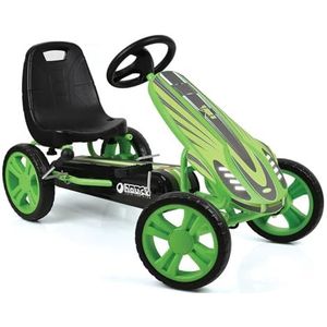 Hauck 903098 Gokart Speedster voor Kinderen van 4-8 Jaar, tot 50 kg, Handrem, Stoel met 3 Standen, Groen