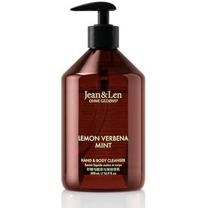 Jean & Len Hand & Body Cleanser Lemonverbena & Mint, voor een heerlijk geurende reinigingservaring, lichaams- en handzeep in een hoogwaardige fles, verfrissende geur, veganistisch, 500 ml
