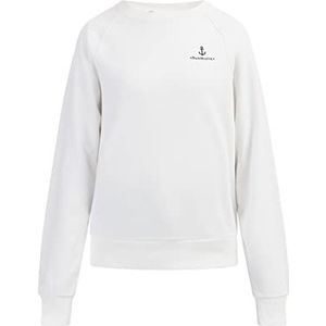 takelage Sweatshirt voor dames met ronde hals, wit, L