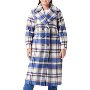 Mexx Dames geruite trenchcoat, bright blue, XXL