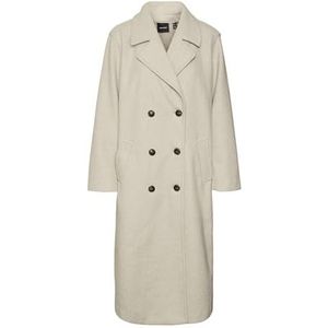 VERO MODA CURVE Dames VMCVINCEELLY Long Coat CUR Lange jas, Oatmeal/Detail: Melange, 54, Oatmeal/Detail: melange, 54 NL