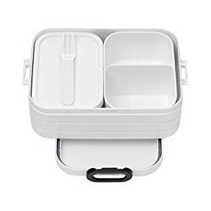 Mepal Bento-Lunchbox Take A Break Weiß midi – Brotdose mit Fächern, geeignet für bis zu 4 Butterbrote, TPE/pp/abs, 0 mm