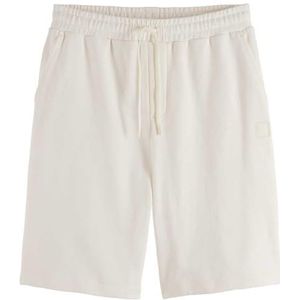 Scotch & Soda Seasonal Core-Logo Regular Fit Sweatshorts, Schwan 100, M voor heren, zwaan 100, M