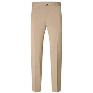 SELETED HOMME Heren Slhslim-myloelton Wool TRS Noos broek, zand, 48