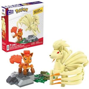 MEGA Pokémon, bouwspeelgoed met actiefiguren, Vulpix Evolutieset met 145 onderdelen en Ninetales, 2 beweegbare personages, cadeau-idee voor kinderen, HTH79