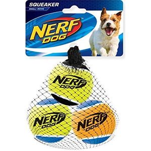 Nerf Dog Hondenspeelgoed, tennisballen met pieper, 5 cm, verpakking van 3 stuks