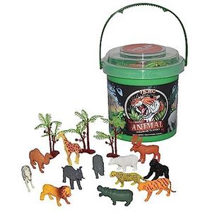 Wild Republic Adventure Bucket Mini-dier, cadeau voor kinderen, zandspeelgoed met speelgoedfiguren, sensorisch speelgoed