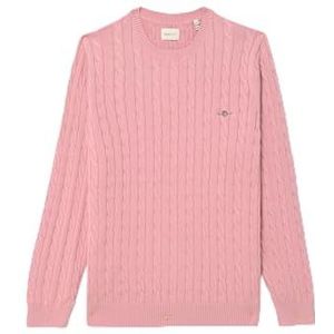 GANT Cotton Cable C-neck Pullover trui heren, roze (dusty pink), XXL