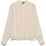 Vmleah - Overhemd - Lange Mouwen - Chinese Boord - Loose Fit - Kanten Detail