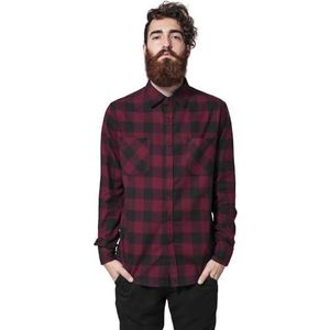 URBAN CLASSICS Heren flanellen overhemd met lange mouwen casual lang overhemd met knopen voor heren, normale pasvorm, flanel katoen, verkrijgbaar in verschillende kleuren, maten: XS - 5XL,