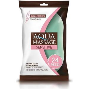 ARIX 24 extra zachte, hypoallergene badsponzen uit de lijn Aqua Massage Sensitive, delicate spons met fijne poriën, ideaal voor kinderen, 24 stuks