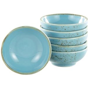 Creatable, 6-delige sojaschaal 8 cm, Nature Collection, BLUE 22088, steengoed