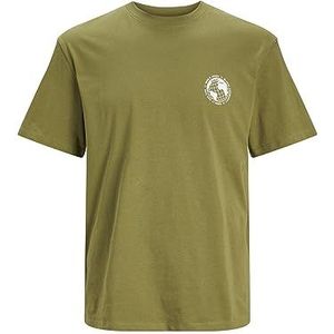 JACK & JONES Heren T-shirt Crew Neck, Olive Branch, L