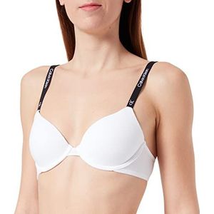 Calvin Klein Licht gevoerde Demi Plunge BH voor dames, Wit, 80G