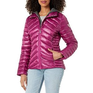 Guess Softshelljas voor dames, met riem en capuchon, overgangsjas, magenta, L