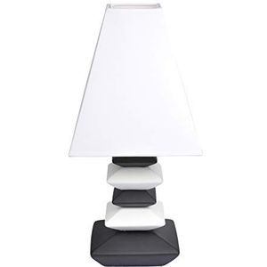 Homea 6LCE072BC lamp, keramiek, 40 W, wit, L 23 x H 48 cm