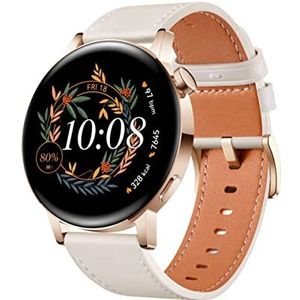 HUAWEI WATCH GT 3 42 mm, lange batterijduur, AI-hardloopcoach, meer dan 100 sportmodi, Bluetooth-oproepen, positionering van vijf systemen, hartslagmeting, SpO2-monitoring, iOS en Android, wit