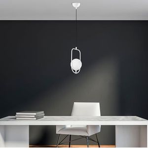Opviq Elegante witte kroonluchter, metalen behuizing, 20 cm breed, verstelbare hoogte (42-171 cm), E14-fitting, IP20, perfect voor moderne woonruimtes en eetruimtes