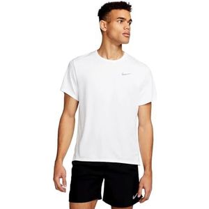 Nike Dri-FIT UV Miler Shirt Heren, White/Reflective Silv, XL