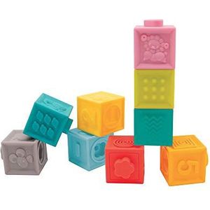 Blokken Set - LUDI Baby - Zachte Babyblokken met Ribbel Textuur