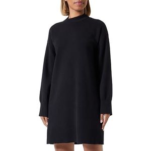 PIECES Pcsovie Ls T-Neck Sweater Knit Dress Jurk voor dames, zwart, XL
