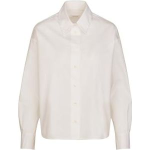 Seidensticker Hemdblouse voor dames, modieuze blouse, oversized fit, hemdblousekraag, lange mouwen, 100% katoen, wit, 42