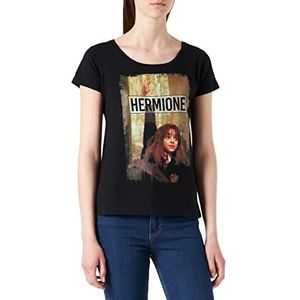 Harry Potter dames T-shirt Hermine Granger katoen zwart, zwart, XL