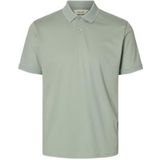 SELECTED MEN Slhfave Button Ss Polo Noos, Aqua Gray, L