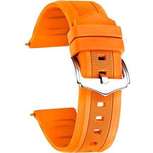 BINLUN siliconen rubberen horlogeband vervangende slimme horlogeband voor dames man 5 kleuren (wit, rood, zwart, blauw, oranje) 12 maten (12 mm, 14 mm, 16 mm, 18 mm, 19 mm, 20 mm, 21 mm, 22 mm, 23 mm, 24 mm, 26 mm, 28mm)