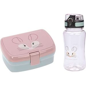 LÄSSIG Lunchset met lunchbox en drinkfles Over Friends Chinchilla