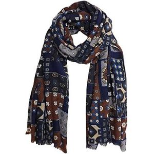 Marco Pascali foulard herensjaal, bruin/blauw, 70 x180