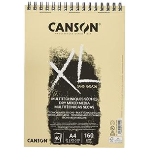 CANSON XL® Zandgrain, natuurlijk tekenblok met zandpapierachtig oppervlak, DIN A4, 40 vel, 160 g/m²