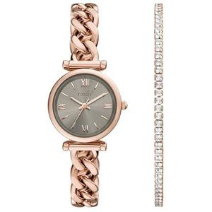 Fossil Analoog kwartshorloge voor dames, met roestvrijstalen armband ES5378SET, goud