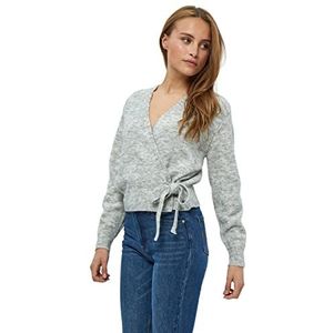Peppercorn Dames Penelope Wrap Cardigan, Licht Grijs Melange, XS