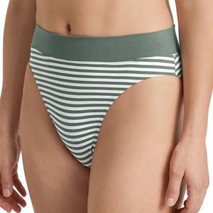 Calida Elastische slip, hoge taille voor dames, met brede zachte tailleband, Laurel Green Print, 48-50