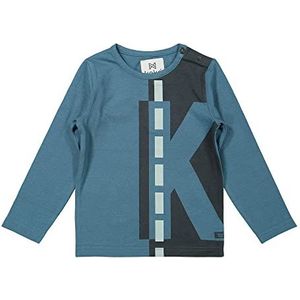 Koko Noko Jongens shirt, petrol + donkergrijs, 9 Maanden
