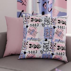 PETTI Artigiani Italiani - Paar kussenslopen 50 x 50 cm van microvezel, decoratief kussen voor slaapkamer, bank, woonkamer, set van 2 kussenslopen, Girl Cool, 100% Made in Italy