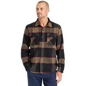 BRIXTON Heren Bowery L/S flanellen overhemd met knopen, Heather Grey/Charcoal, M